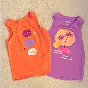 Cat & Jack girls 4T Vibrant graphic Tank Tops - lot of 2